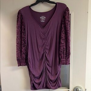 Torrid Plum top with Lace Sleeves